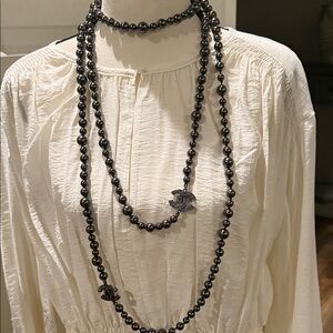 Elegant Black Beaded Necklace